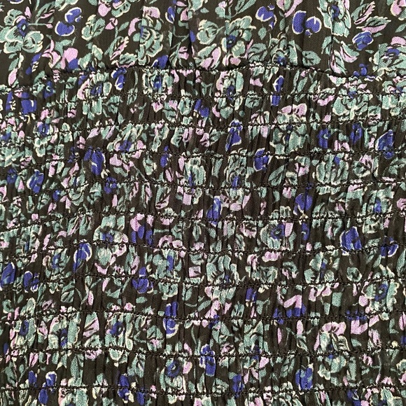Anthropologie Floral Chiffon Smocked Top NWT Large - Picture 8 of 10